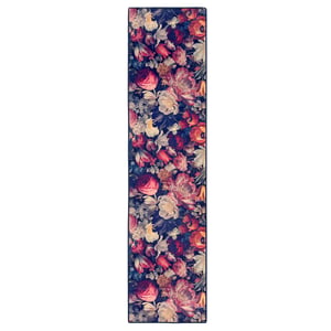 Dark Florals Eco-Washable Runner - 75x300cm