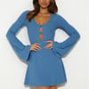 Laser Focus Mini Dress Blue