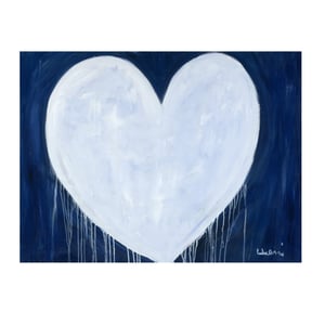 Shape Of My Heart Art Print Indigo