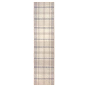 Isla Plaid Neutral Eco-Washable Runner - 75x300cm