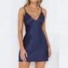 Golden Reflections Satin Mini Dress Navy