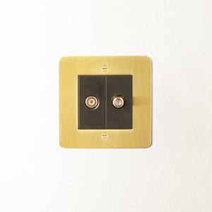 Lucian 1G satellite socket & TV socket in top brass