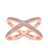 Jeulia X Shape Crossover Sterling Silver Ring