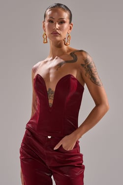 AKIRA Too Hot For You Faux Leather Corset Top | Size XL