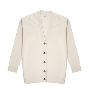 Sunspel Womens Lambswool Cardigan Ecru