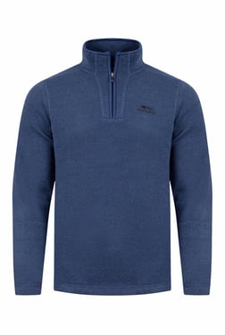 Weird Fish Stowe Recycled 1/4 Zip Soft Knit Fleece Blue Indigo Size 5XL