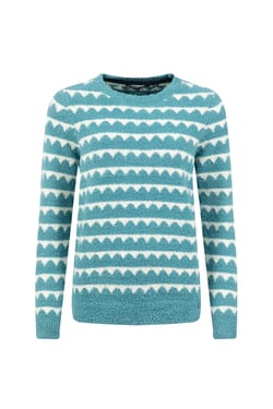 Weird Fish Tyla Cosy Knit Scalloped Jumper Powder Blue Size 8