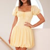 Soleil Chic Bubble Mini Dress Yellow
