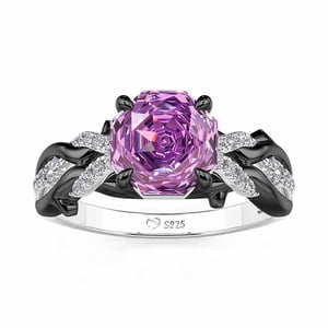Jeulia Twisted Two Tone Thorn Octagonal Rose Cut Engagement Ring