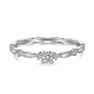 Jeulia Minimalist Multi Stone Ring Sterling Silver
