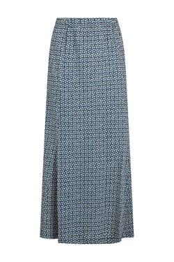 Weird Fish Ares Printed Jersey A-Line Maxi Skirt Navy Size 16