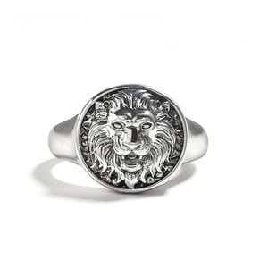 Jeulia "King of Beasts" Lion Sterling Silver Men's Ring