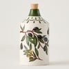 Olive Ceramic Oil Bottle with Cork Stopper