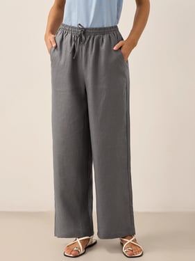 100% Linen Classic Pants LYON - Neutral Grey / XXL
