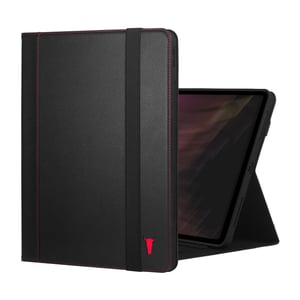 iPad Pro 13" Leather Case (M5/M4) - Black with Red Detail
