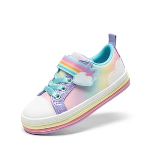 DREAM PAIRS Girls    Rainbow Ombre Hook and Loop Sneakers
