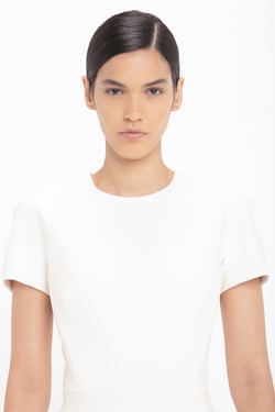 Victoria Beckham Claude Midi Dress In Ivory - 16 - Womens