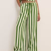 Green Striped Reese Wide Leg Trousers