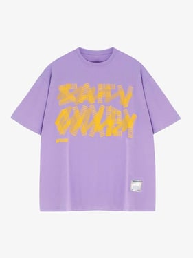 Thesupermade Creative Alphabet Printed T-Shirt - Purple / XL