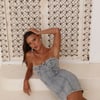 Keep It Short Denim Mini Dress Blue