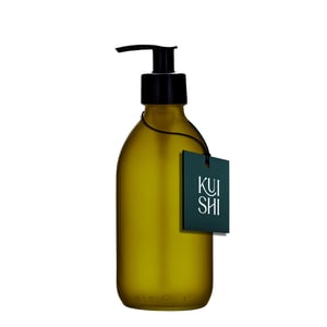 Green Glass Pump Bottle