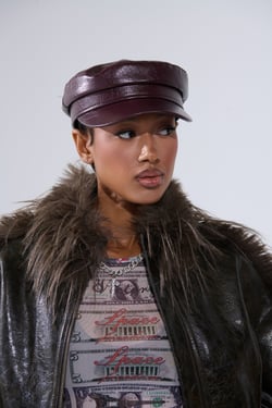 AKIRA Here For It PU Brim Hat