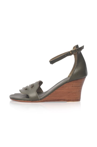 Como Leather Wedge Sandals