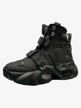 Dual-Strap Stealth Runner Boots - Black / 48