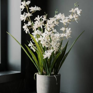 Artificial White Orchid in Vanda Pot - 26"