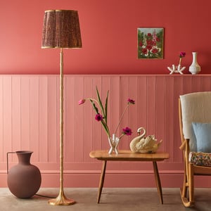 Bamboozle floor lamp in antique brass