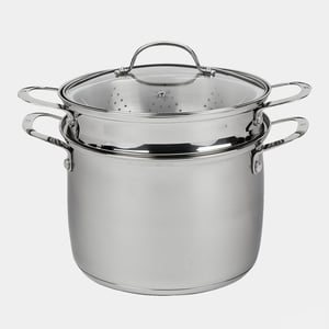 Premium Steel DLX 7.6 qt Stainless Pasta Pot - Induction