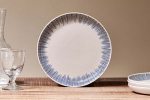 nkuku Karuma Ceramic Dinner Plate | Tableware | One Size | Blue & White