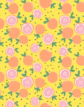 Grapefruit' Wallpaper by Tea Collection - Daffodil - Traditional / 27 in. x 27 ft.