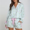Golden Noel Pajama Set Blue