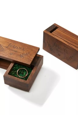AW Bridal Wooden Wedding Ring Bearer Box