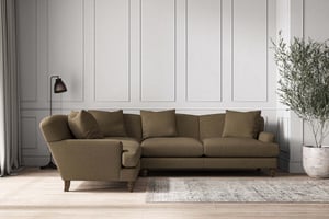 nkuku Deni Left Hand Corner Sofa | Make To Order | Super Grand | Brera Linen Chesnut