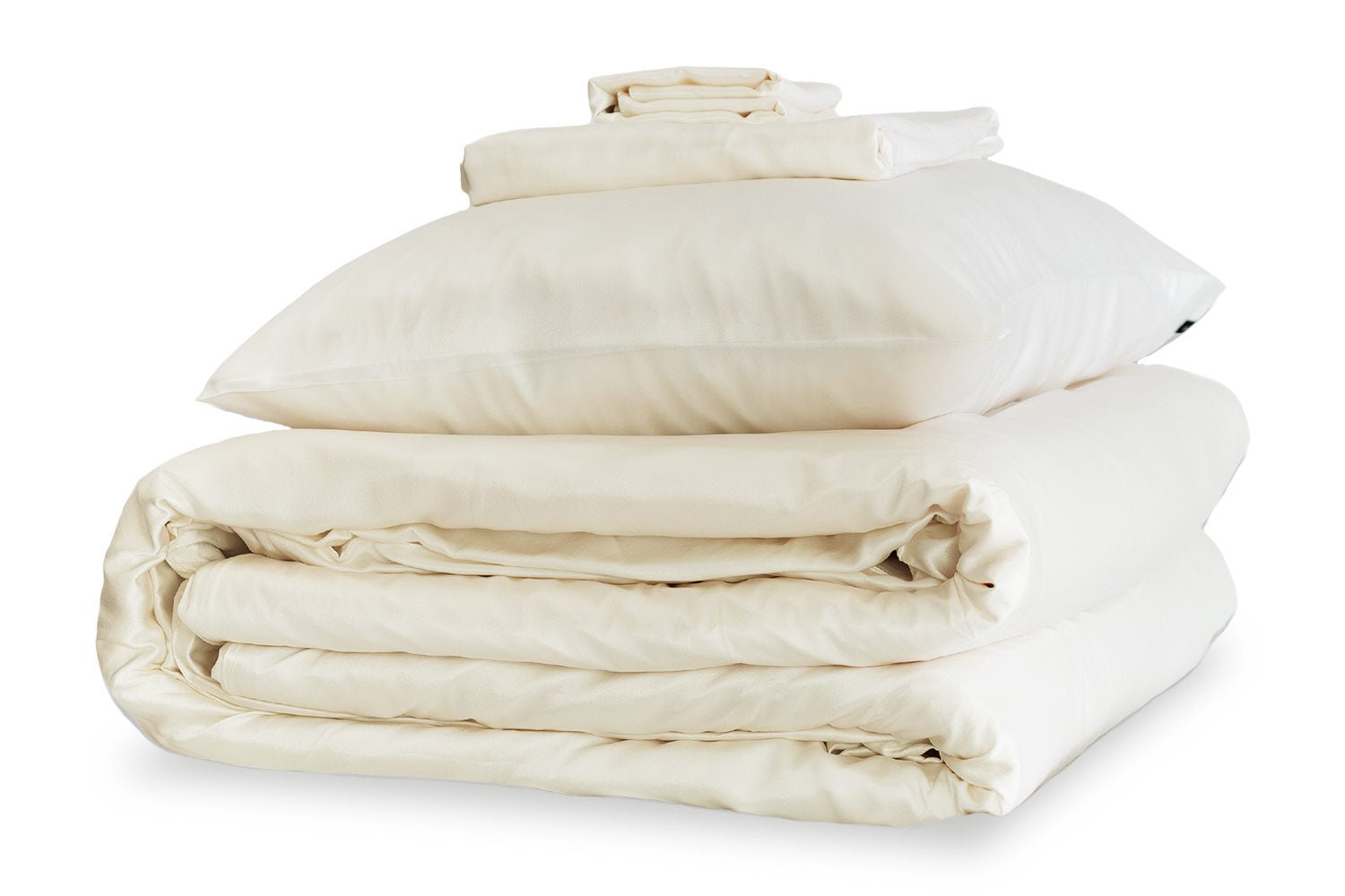 Cream Silk Duvet Set - Emperor / Standard Pillowcases