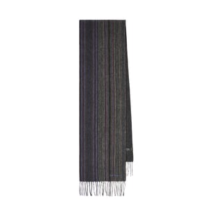 Paul Smith Tonal Stripe Lambswool Scarf Grey