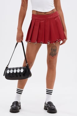 AKIRA Too Many Nights Like This Mini Skirt | Burgundy | Size 1X
