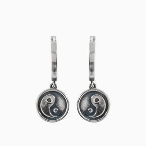 Jeulia "Yin to My Yang" Sterling Silver Earrings