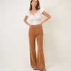 Brown Suede Flare Trousers
