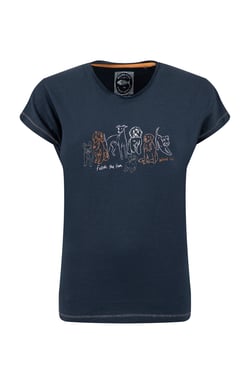 Weird Fish Fetch Front Print Graphic T-Shirt Navy Size 18