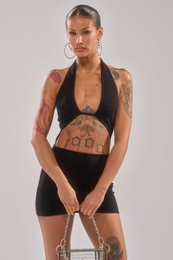 AKIRA Hot Af Mini Dress | Black | Size XL