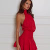 Flaunt It Gorgeous Halter Mini Dress Red