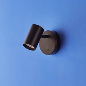 single Lewis wall light with switch in black