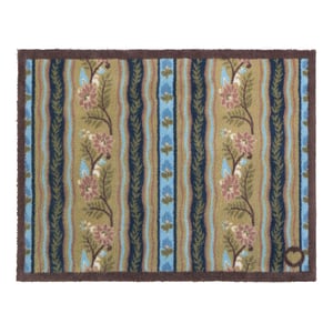 Floral Ribbon Motif Washable Doormat - 65x85cm