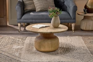 nkuku Vivan Grooved Wood Coffee Table | Tables | One Size | Natural