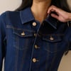 Dark Blue Denim Flare Jumpsuit