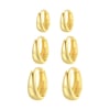 Dome Trio Hoop Earring Set Sterling Silver