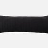 QE Home Ripple Boucle Lumbar Pillow With Removable Insert in Soot, Geometric, Black